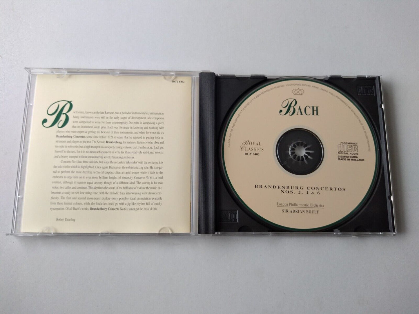 Bach - Brandenburg Concertos Nos. 2, 4 & 6 (1993) CD album Boult