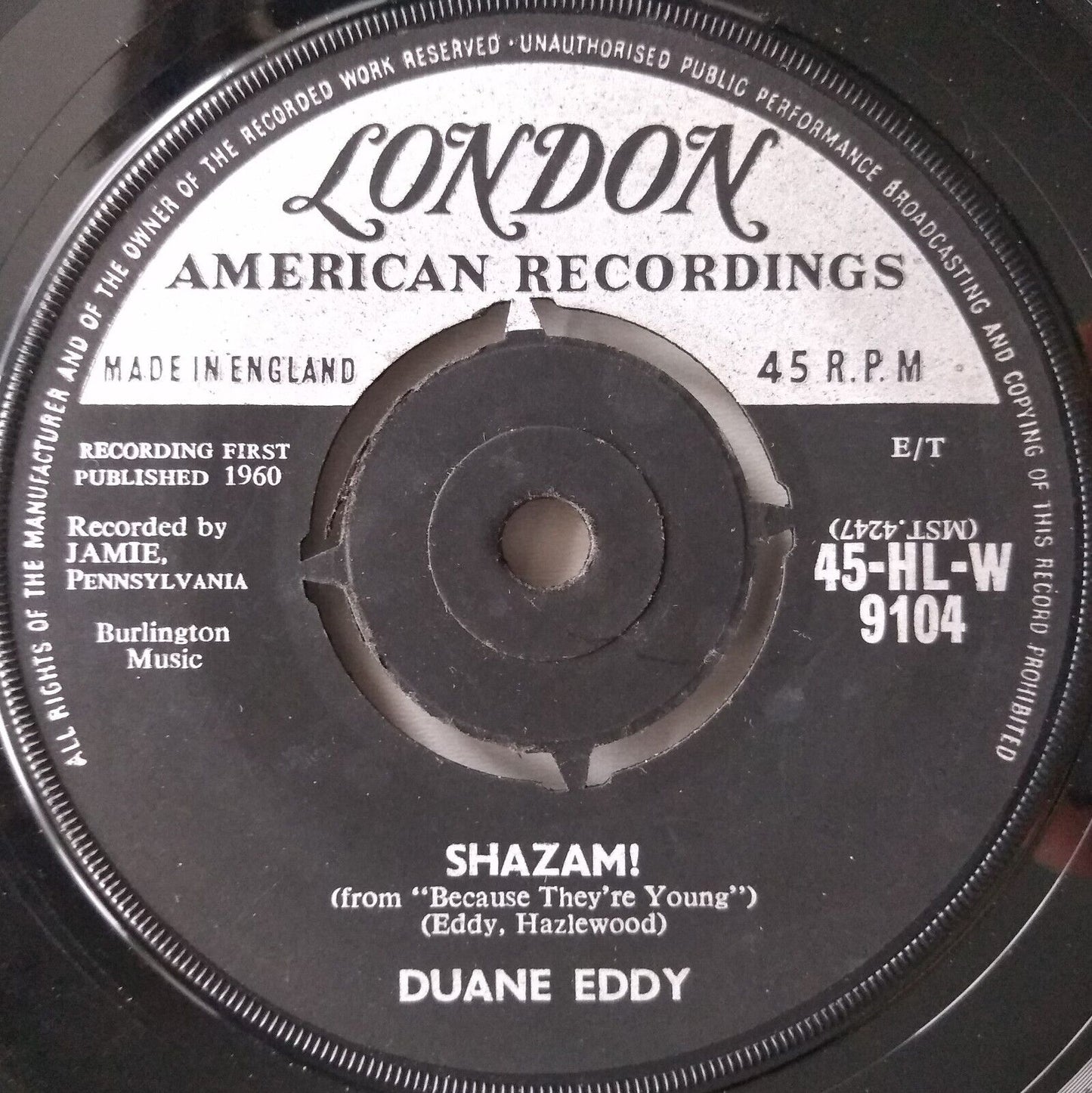 Duane Eddy - Shazam! (London, 1960) 7" vinyl single VG/-