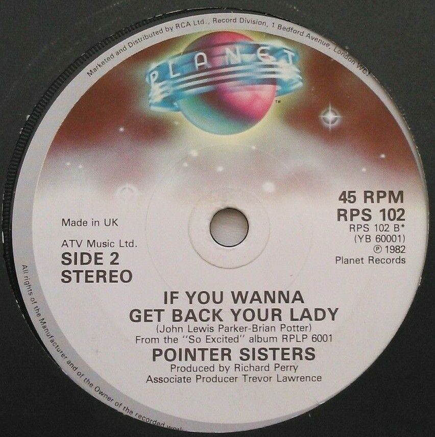 Pointer Sisters – Heart To Heart (Planet, 1982) 7" vinyl single VG/-