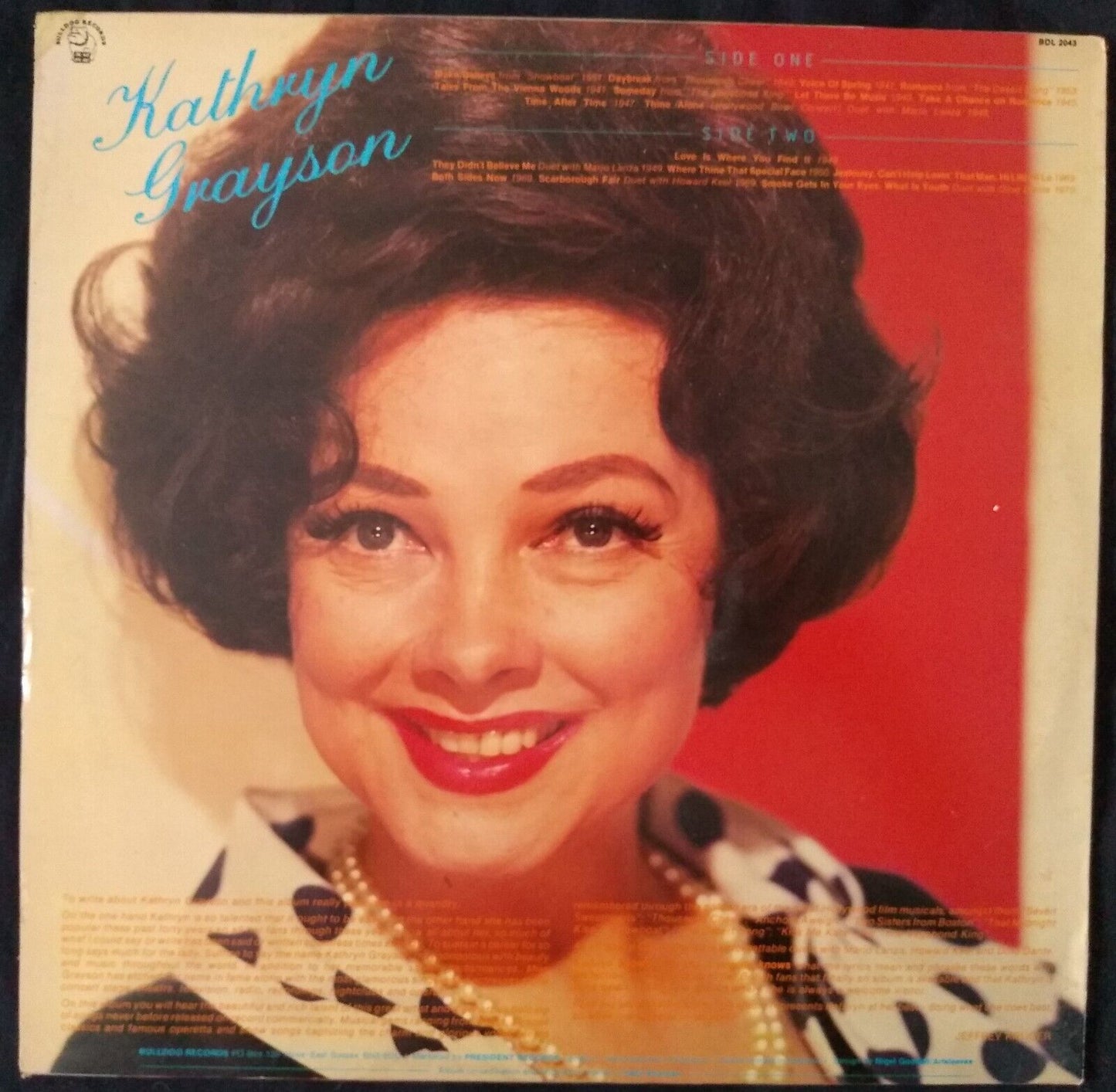 20 Golden Favourites Of Kathryn Grayson ( 1984) 12" vinyl LP VG/VG