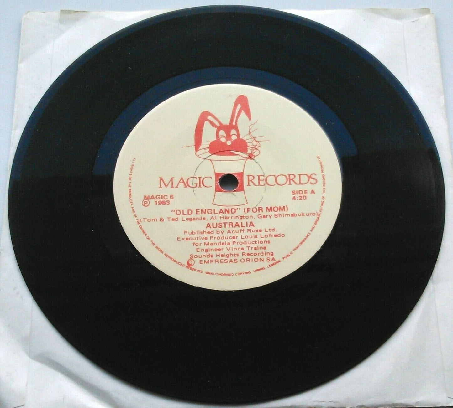 Australia – Old England (For Mom) (Magic, 1983) 7" vinyl single VG/-