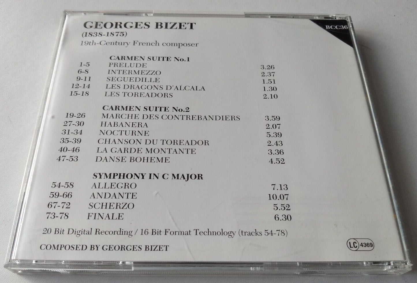 Bizet - Carmen Suites No.1 & No.2 (1996) CD album