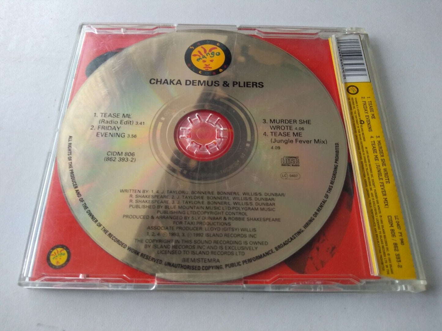 Chaka Demus & Pliers - Tease me (1993) 4 Track CD single