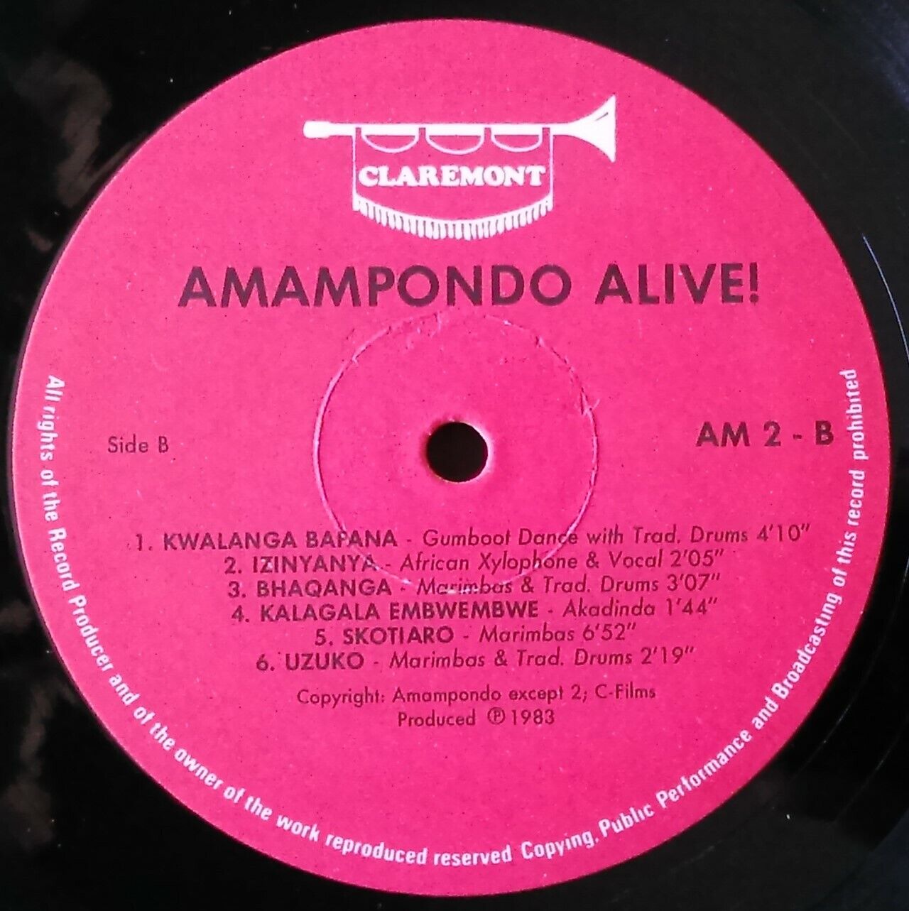 Amampondo - Heartbeat Of Africa (Claremont, 1983) 12" vinyl LP VG/VG