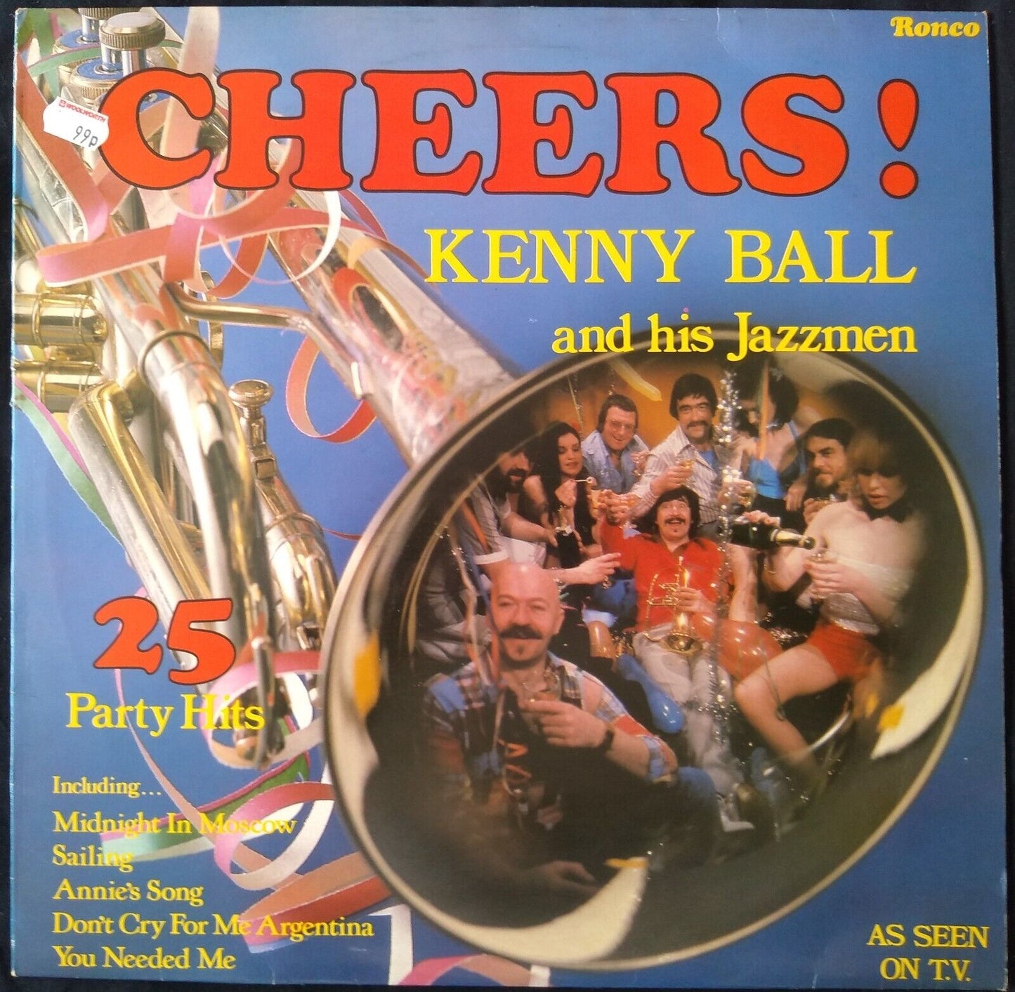 Kenny Ball & His Jazz Men – Cheers! (Ronco 1979) 12" vinyl LP VG/VG