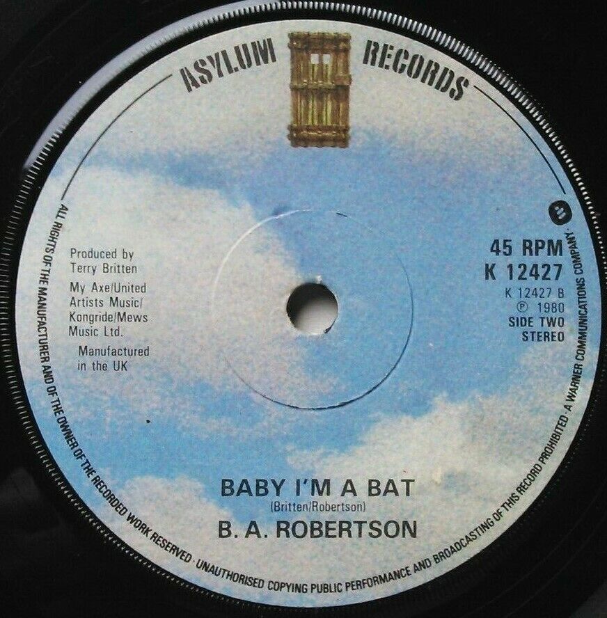 B. A. Robertson – Kool In The Kaftan (Asylum, 1980) 7" vinyl single VG/-