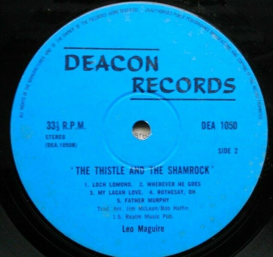 Leo Maguire – The Thistle & The Shamrock (Deacon, 1971) 12" vinyl LP VG/VG