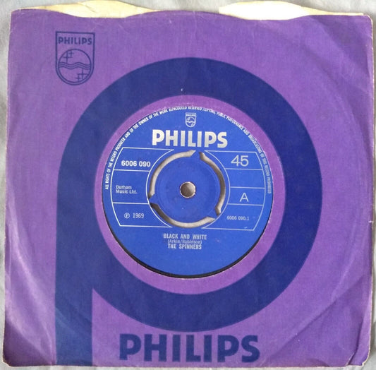 The Spinners – Black and White (Philips 1969) 7” vinyl single VG/G+