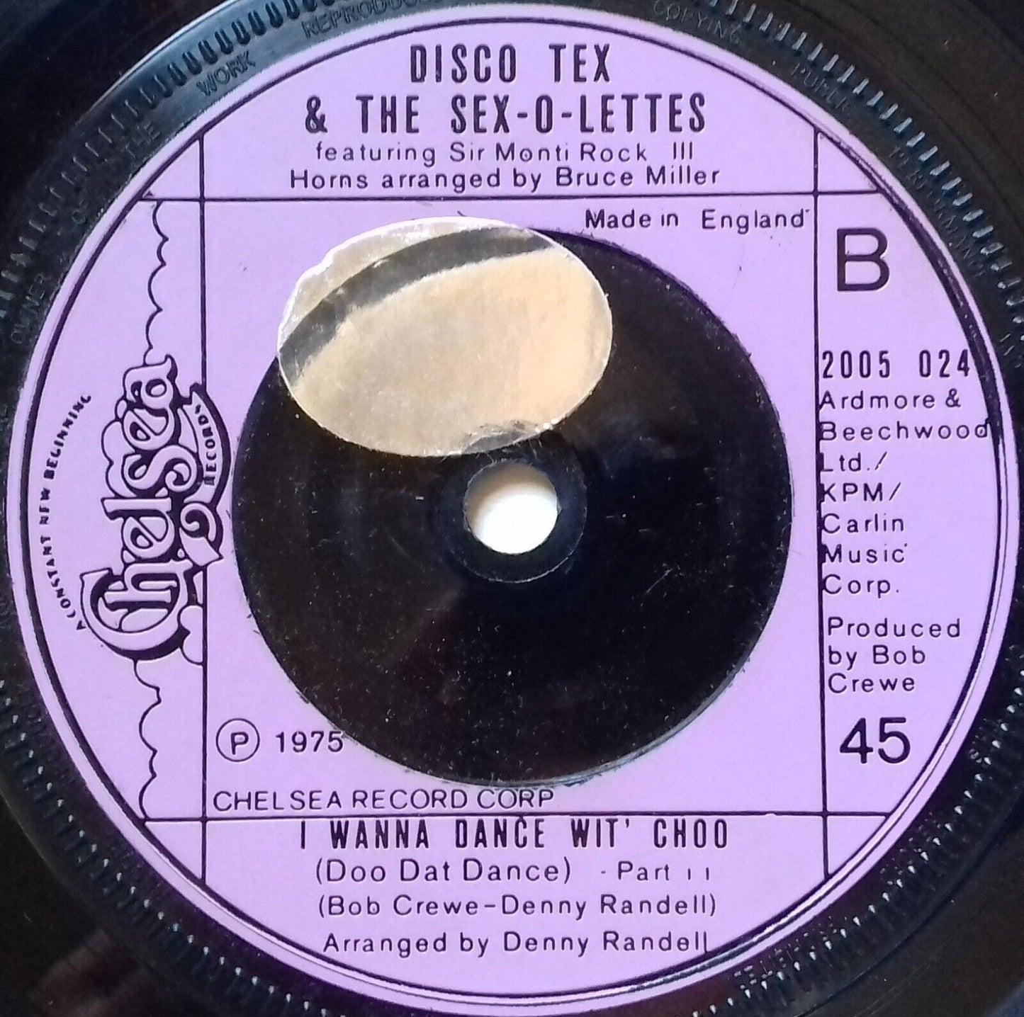 Disco Tex & The Sex-O-Lettes - I Wanna Dance Wit' Choo (Doo Dat Dance) 7" VG/-