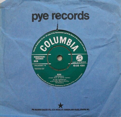 Russ Conway – Pepe (Columbia, 1961) 7" vinyl single VG/-