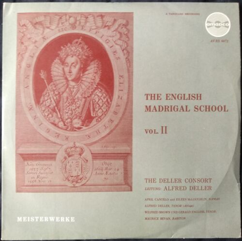 Deller Consort - English Madrigal School Vol II (Amadeo) 12" vinyl LP VG/VG