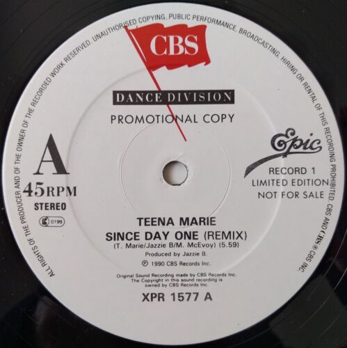 Teena Marie - Since Day One (CBS 1990) 2x12" promo vinyl single VG/VG