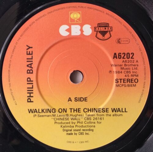 Philip Bailey - Walking On The Chinese Wall (CBS 1985) 7" vinyl single VG/-