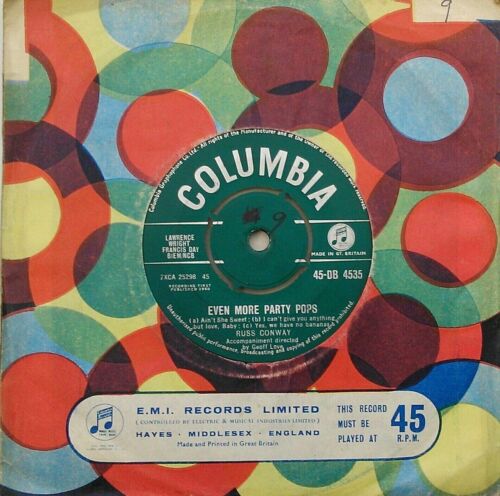 Russ Conway – Even More Party Pops (Columbia, 1960) 7" vinyl single VG/-