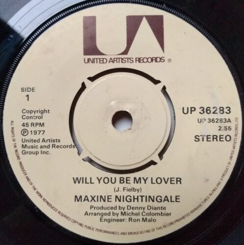 Maxine Nightingale - Will You Be My Lover (UA 1977) 7" vinyl single VG/-