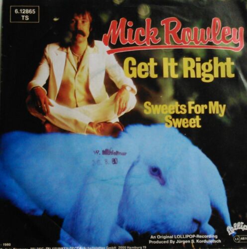 Mick Rowley – Get It Right (Lollipop, 1980) 7" vinyl P/S single VG/VG promo