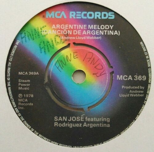 San Jose - Argentine Melody (MCA, 1978) 7" vinyl single VG/-