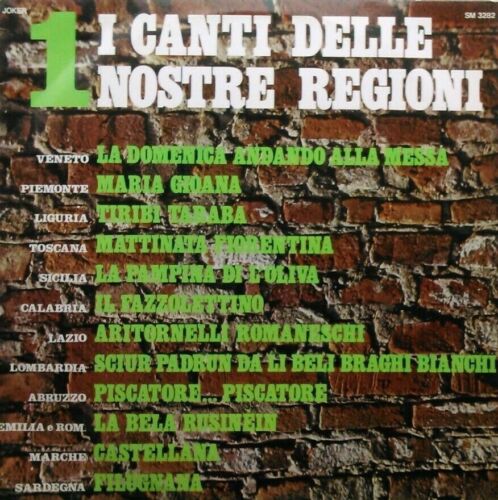 Various – I Canti Delle Nostre Regioni Vol. 1 (Joker, 1973) 12" vinyl LP VG/VG