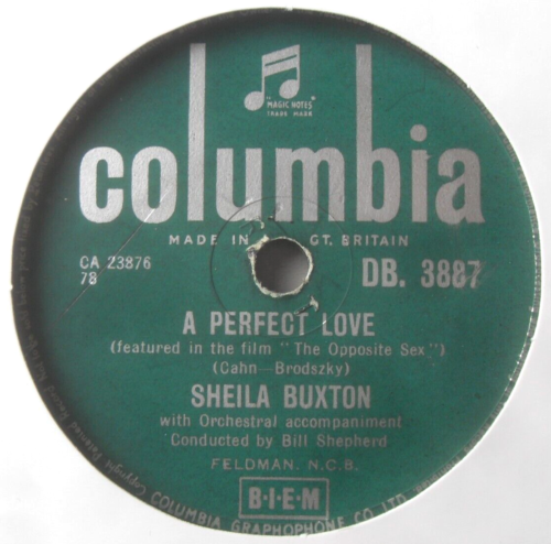 Sheila Buxton - A Perfect Love / I Love My Baby (Columbia 1957) 10" shellac 78