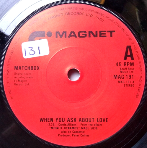 Matchbox - When You Ask About Love (Magnet 1980) 7" vinyl single VG/-