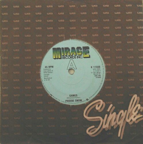 Phoebe Snow - Games (Mirage, 1981) 7" vinyl single VG/-