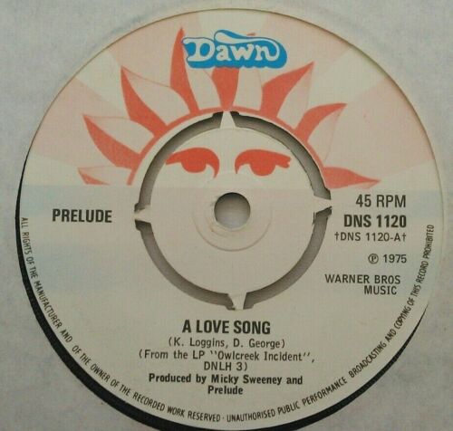 Prelude – A Love Song (Dawn, 1975) 7" vinyl single VG/-