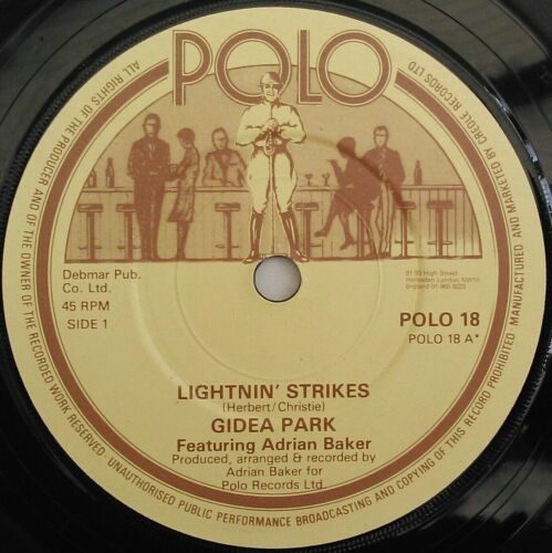 Gidea Park Featuring Adrian Baker – Lightning Strikes - 7" vinyl single VG/-