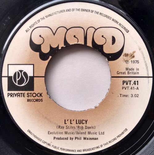 Mud - L' L' Lucy (Private Stock 1975) 7" vinyl single VG/- jukebox centre