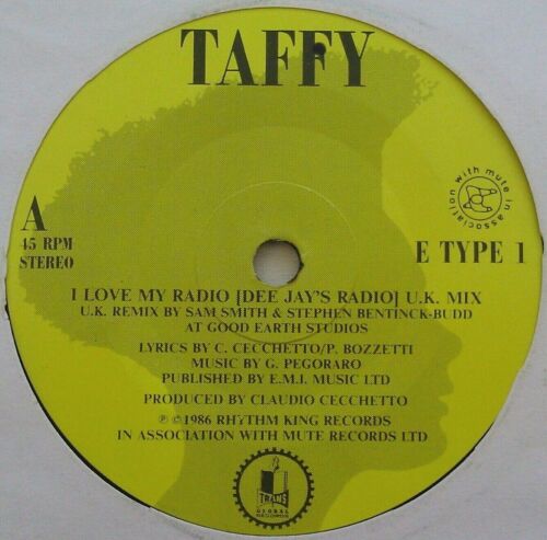 Taffy - I Love My Radio (Midnight Radio) (Transglobal,1986) 7" vinyl single VG/-