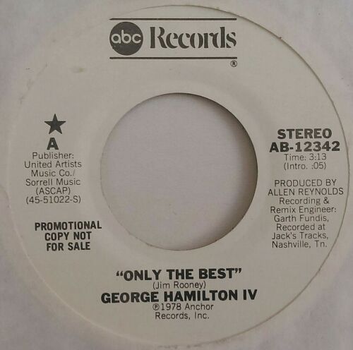 George Hamilton IV - Only The Best (ABC, 1978) 7" vinyl single VG/- US promo