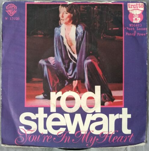 Rod Stewart -You're In My Heart (WB 1977) 7" vinyl single VG/VG Italian import