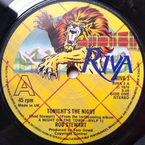 Rod Stewart - Tonight's The Night (Riva 1976) 7" vinyl single VG/-