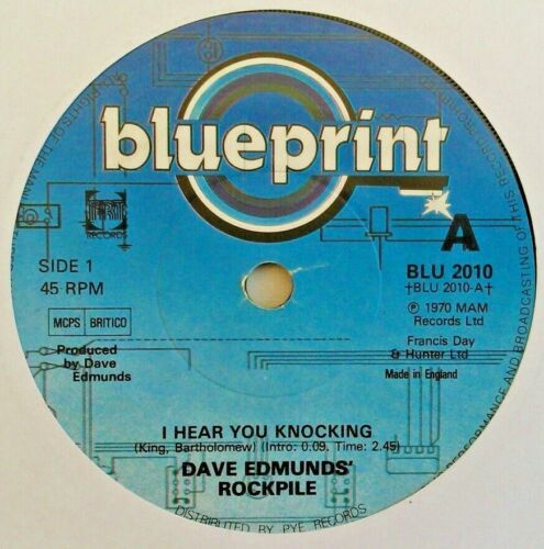 Rockpile - I Hear You Knocking (Blueprint, 1980) 7" vinyl single VG/-