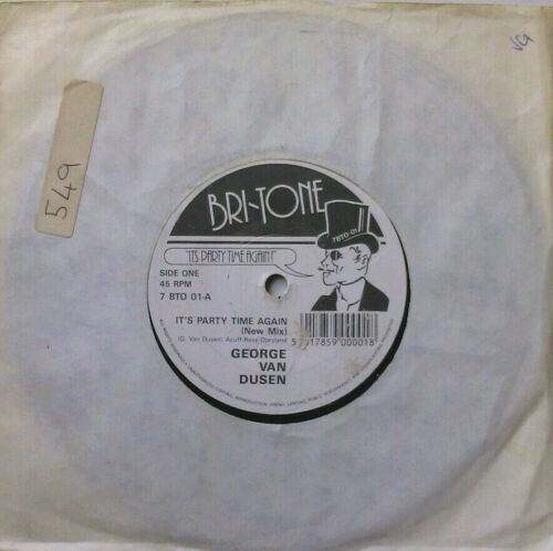 George Van Dusen - It's Party Time Again (Bri-Tone, 1988) 7" vinyl single VG/-