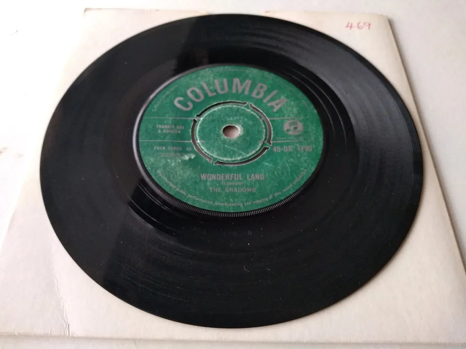 The Shadows - Wonderful Land (1962) 7" vinyl single VG/-