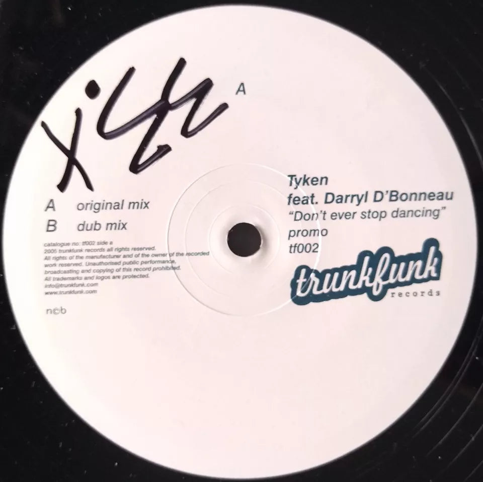 Tyken Featuring Darryl D'Bonneau ‎– Don’t Ever Stop Dancing (2005) 12" promo VG