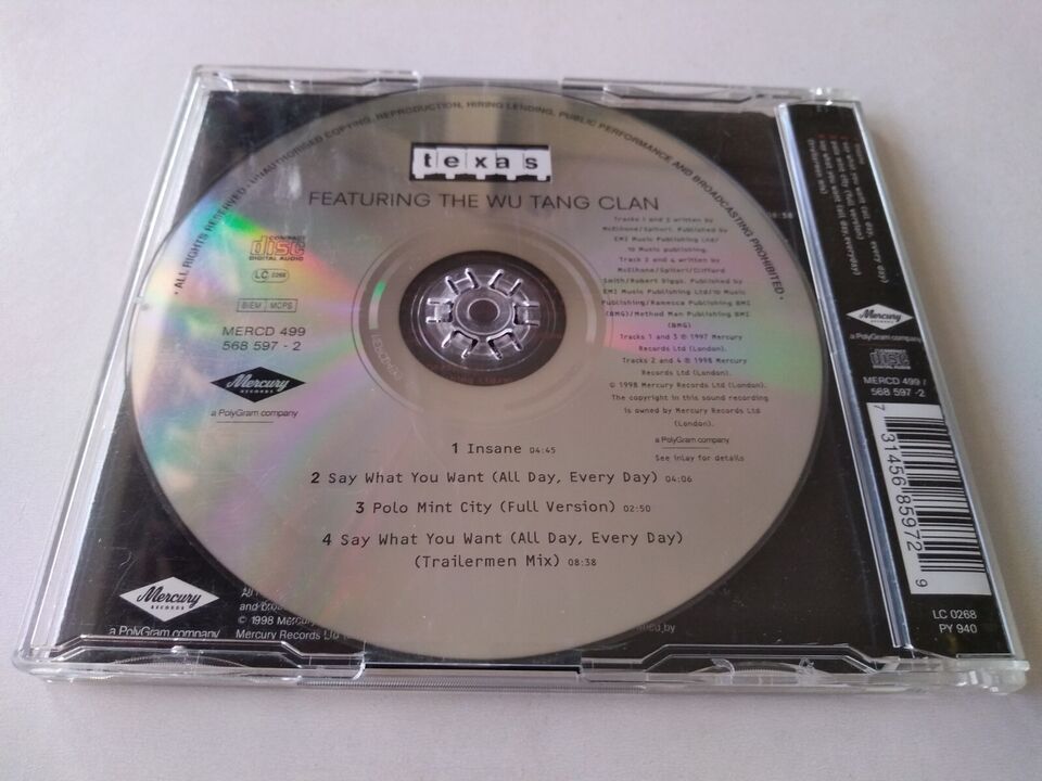 Texas - Insane / Say What You Want All Day Every Day (1998) CD single