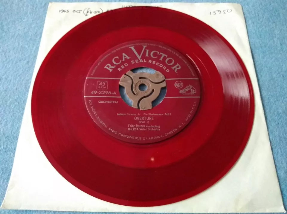 Strauss - Die Fledermaus: Overture (RCA Victor) 7" US vinyl single VG/- red