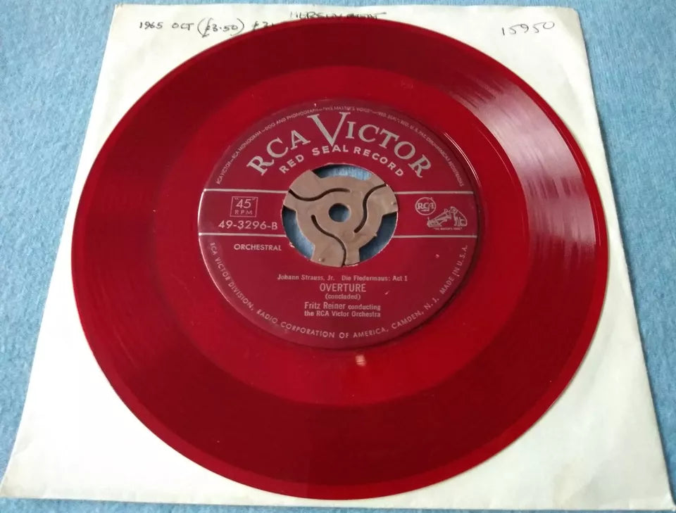 Strauss - Die Fledermaus: Overture (RCA Victor) 7" US vinyl single VG/- red