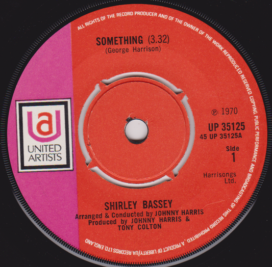 Shirley Bassey - Something (UA 1970) 7" vinyl single VG/-