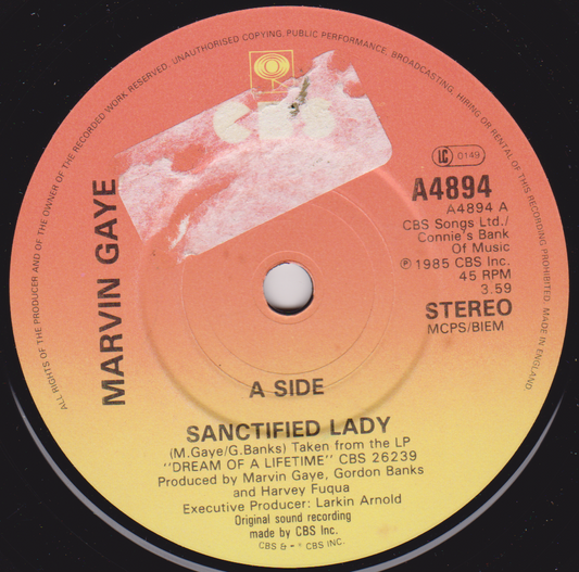 Marvin Gaye ‎– Sanctified Lady (CBS 1985) 7" vinyl single VG/-