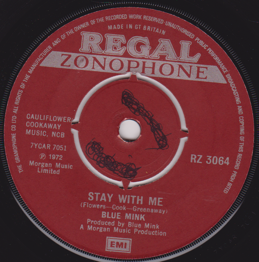 Blue Mink - Stay With Me (Regal Zonophone 1972) 7" vinyl single VG/-