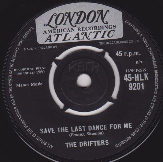 The Drifters - Save The Last Dance For Me (London 1960) 7" vinyl single VG/-