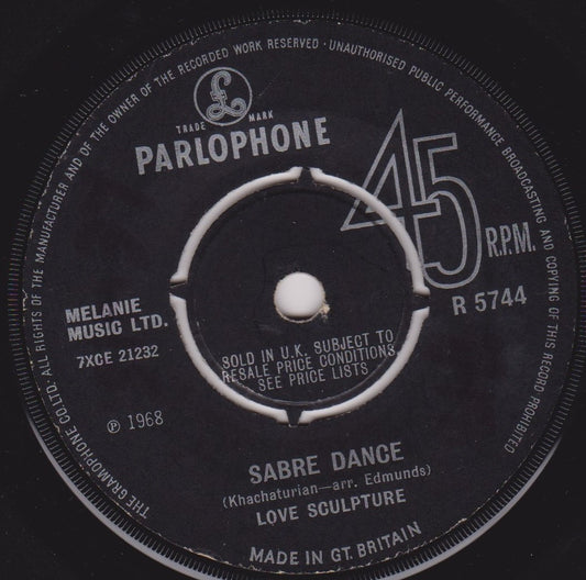 Love Sculpture – Sabre Dance (Parlophone 1968) 7" vinyl single VG/-
