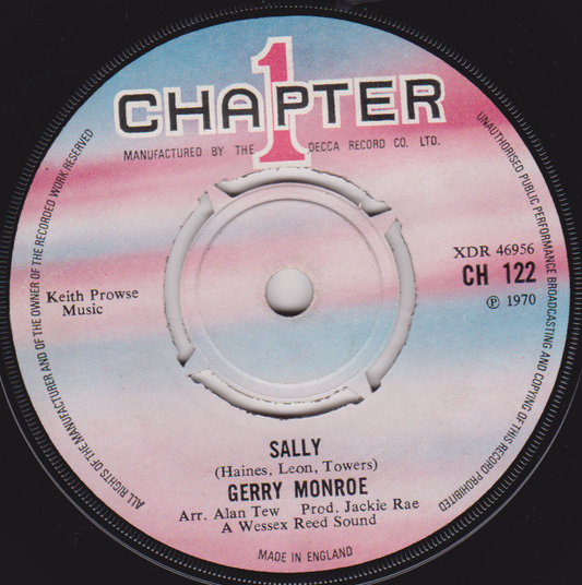 Gerry Monroe - Sally (Chapter 1, 1970) 7" vinyl single VG/-