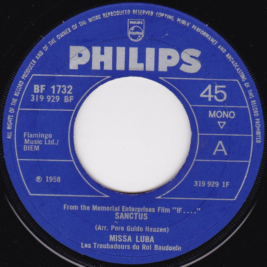 Missa Luba - Sanctus (Philips 1958) 7" vinyl single G+/- jukebox