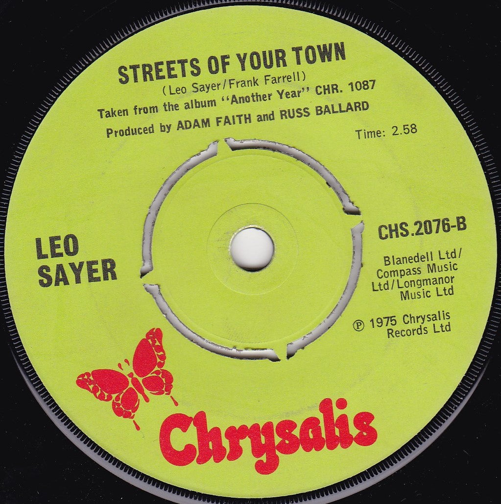 Leo Sayer – Moonlighting (Chrysalis 1975) 7" vinyl single VG/-