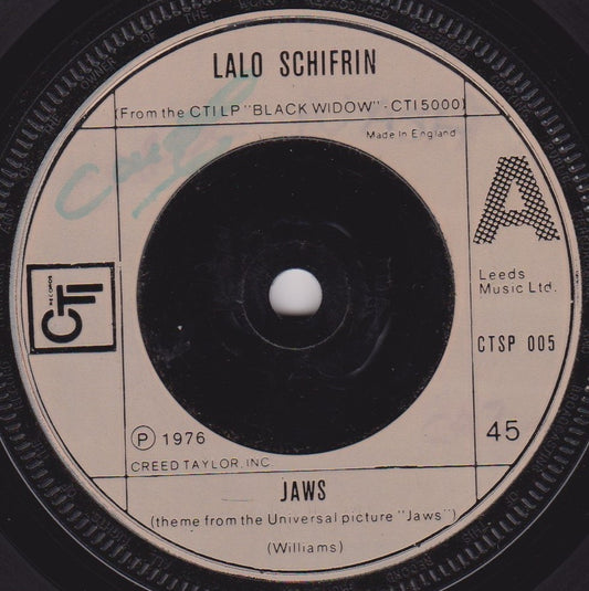 Lalo Schifrin – Jaws (CTI 1976) 7" vinyl single VG/-