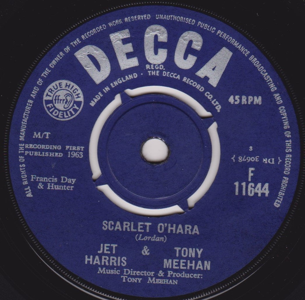 Jet Harris & Tony Meehan – Scarlet O'Hara (Decca 1963) 7" vinyl single VG/-