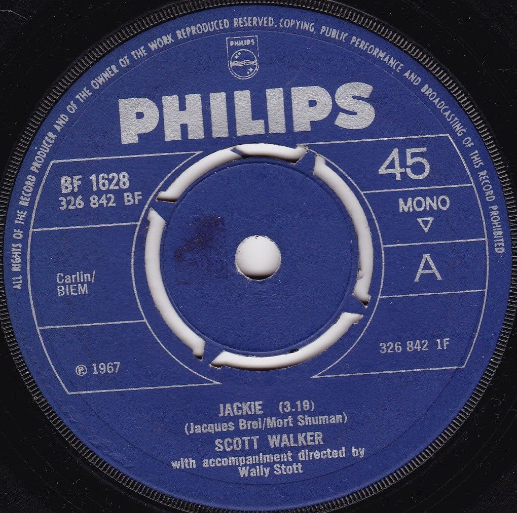 Scott Walker ‎– Jackie (Philips 1967) 7" vinyl single G+/-